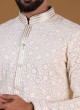 Thread Work Cream Color Kurta Pajama